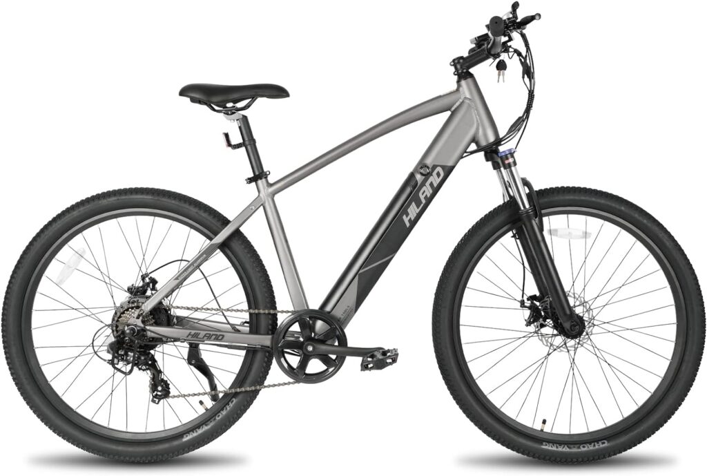 HILAND Electric Commuter Bike, Aluminum 27.5 inch 350W 20MPH Adults City Hybrid E-Bike, 7 Speed Disc Brake Suspension Fork with 36V 10.4Ah Integrated Battery